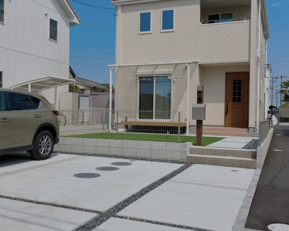 新築住宅のデザインエクステリア！シンプルで使い勝手良くと企画 画像