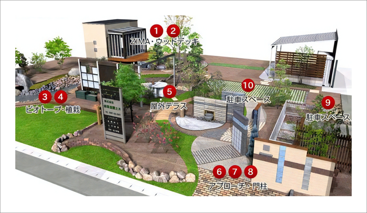 緑翠の本社造園　図