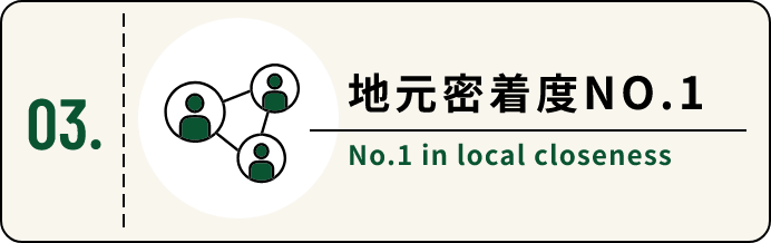 地元密着度NO.1